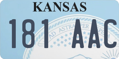 KS license plate 181AAC