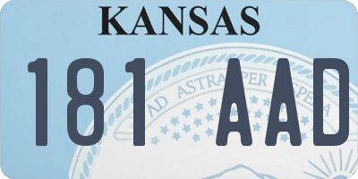 KS license plate 181AAD