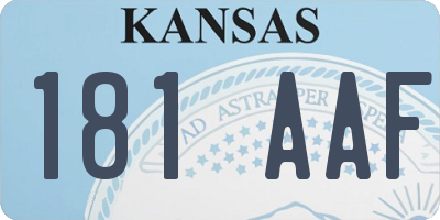 KS license plate 181AAF