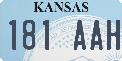 KS license plate 181AAH