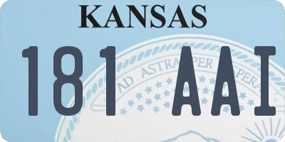 KS license plate 181AAI