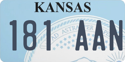 KS license plate 181AAN