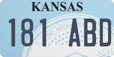 KS license plate 181ABD