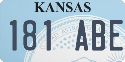 KS license plate 181ABE