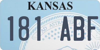 KS license plate 181ABF