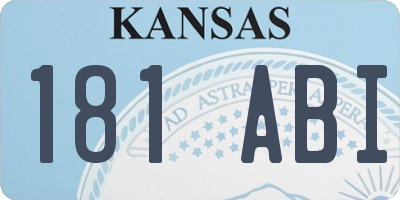 KS license plate 181ABI