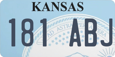 KS license plate 181ABJ