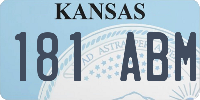 KS license plate 181ABM
