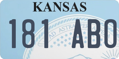 KS license plate 181ABO