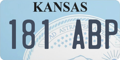 KS license plate 181ABP