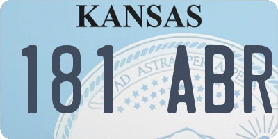 KS license plate 181ABR