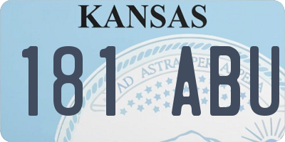 KS license plate 181ABU