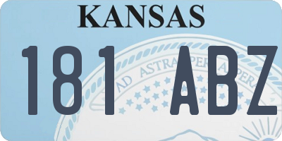 KS license plate 181ABZ