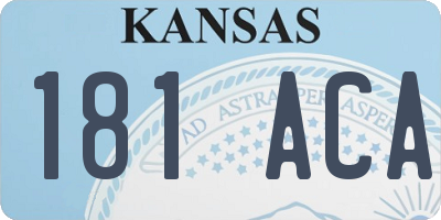 KS license plate 181ACA
