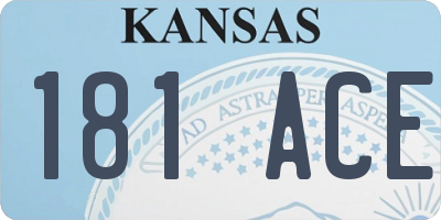 KS license plate 181ACE