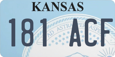 KS license plate 181ACF
