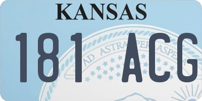 KS license plate 181ACG