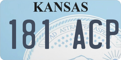KS license plate 181ACP