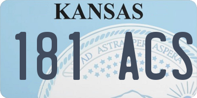 KS license plate 181ACS