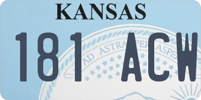 KS license plate 181ACW