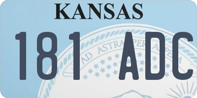 KS license plate 181ADC