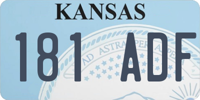 KS license plate 181ADF