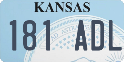 KS license plate 181ADL