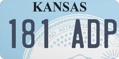 KS license plate 181ADP