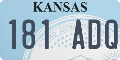 KS license plate 181ADQ