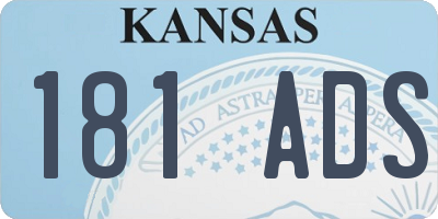 KS license plate 181ADS