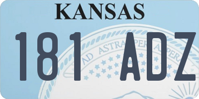 KS license plate 181ADZ