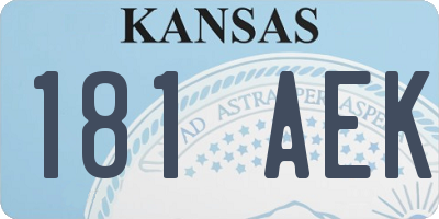 KS license plate 181AEK