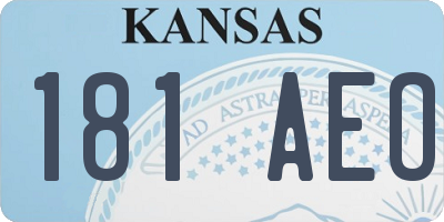 KS license plate 181AEO