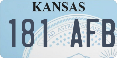 KS license plate 181AFB