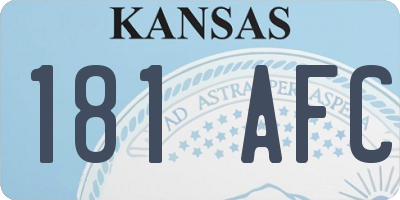 KS license plate 181AFC