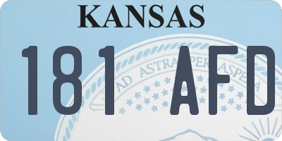 KS license plate 181AFD