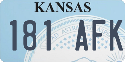KS license plate 181AFK