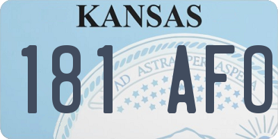 KS license plate 181AFO