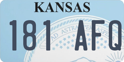 KS license plate 181AFQ
