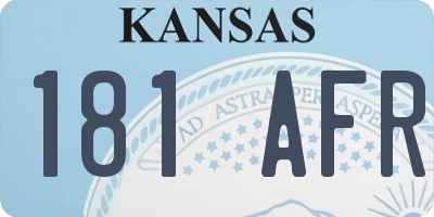 KS license plate 181AFR
