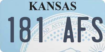KS license plate 181AFS