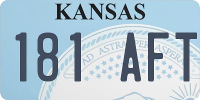 KS license plate 181AFT