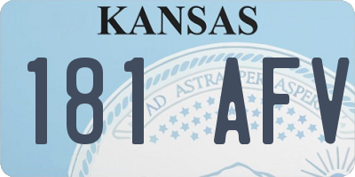 KS license plate 181AFV