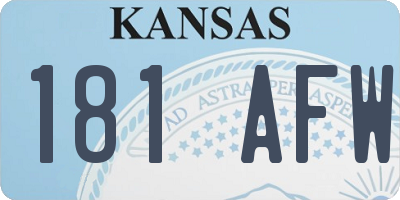 KS license plate 181AFW