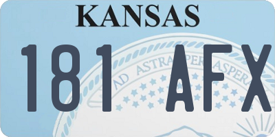 KS license plate 181AFX