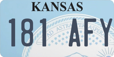 KS license plate 181AFY