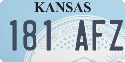 KS license plate 181AFZ