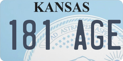 KS license plate 181AGE