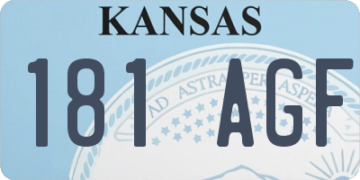 KS license plate 181AGF