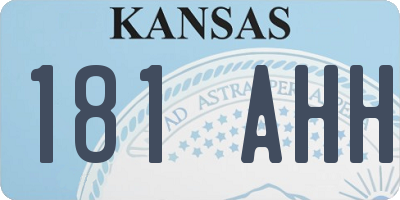 KS license plate 181AHH